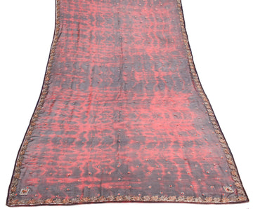 Sushila Vintage Red Tie-Dye Dupatta Pure Georgette Glass Beads Embellish Stole