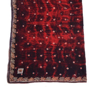 Sushila Vintage Red Tie-Dye Dupatta Pure Georgette Glass Beads Embellish Stole