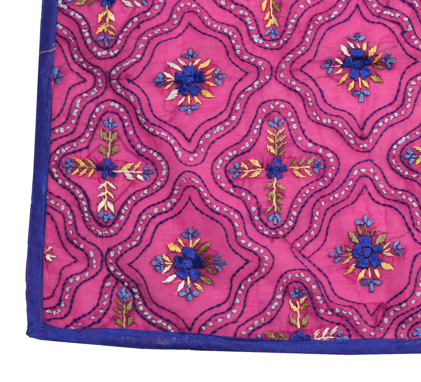 Sushila Vintage Pink Heavy Dupatta Art Silk Handmade Traditional OOAK Long Stole