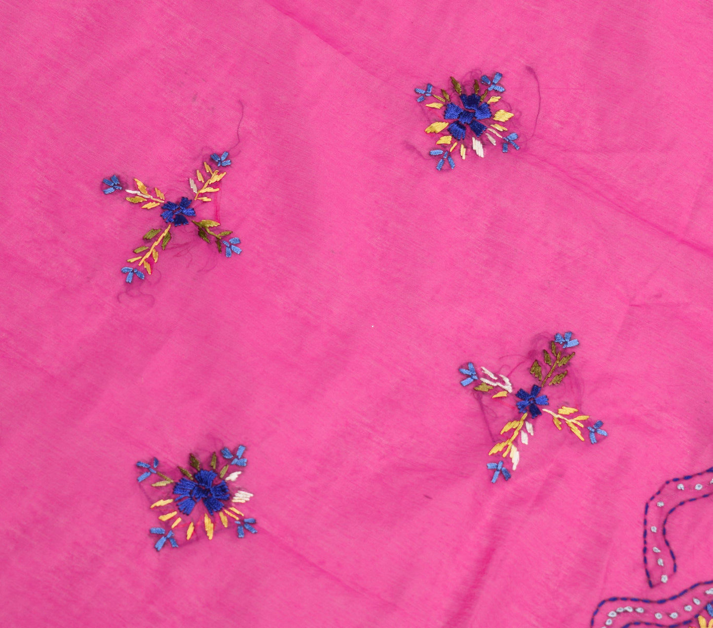 Sushila Vintage Pink Heavy Dupatta Art Silk Handmade Traditional OOAK Long Stole
