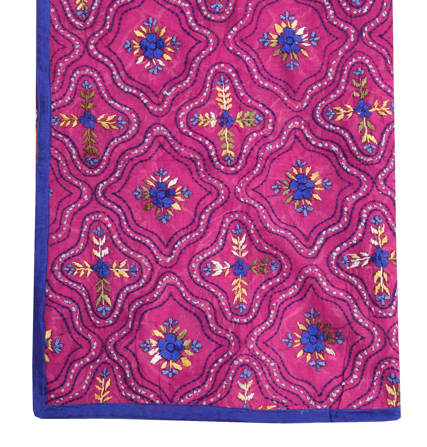 Sushila Vintage Pink Heavy Dupatta Art Silk Handmade Traditional OOAK Long Stole