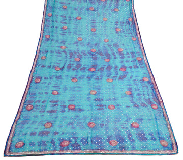 Sushila Vintage Blue Tie-Dye Dupatta Pure Georgette Sequins Zari Work Long Stole