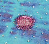 Sushila Vintage Blue Tie-Dye Dupatta Pure Georgette Sequins Zari Work Long Stole
