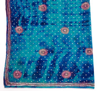 Sushila Vintage Blue Tie-Dye Dupatta Pure Georgette Sequins Zari Work Long Stole
