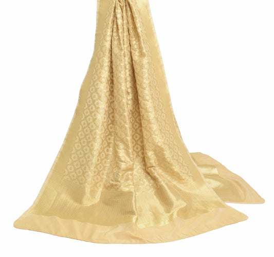 Sushila Vintage Beige Art Silk Dupatta Banarasi Zari Brocade Ethnic Long Stole