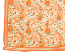 Sushila Vintage Cream Embroidered Dupatta Art Georgette Paisley Party Long Stole