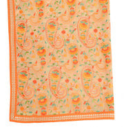 Sushila Vintage Cream Embroidered Dupatta Art Georgette Paisley Party Long Stole