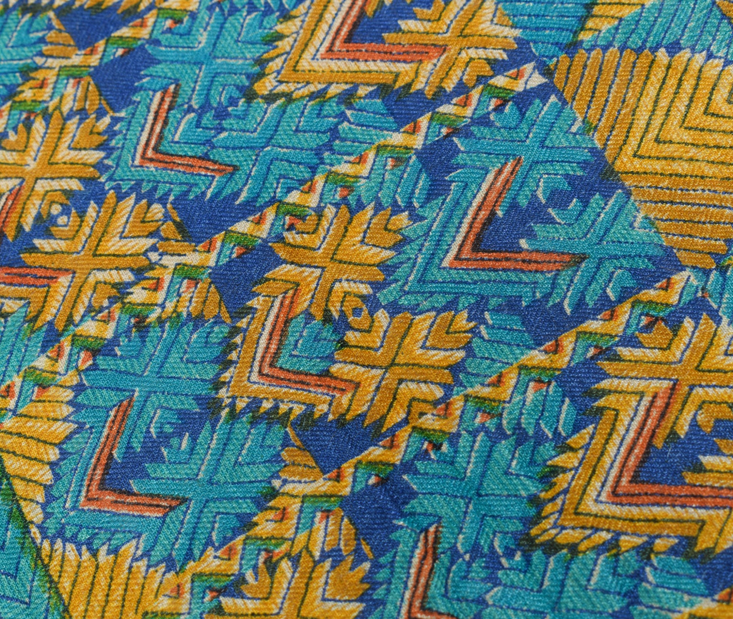 Sushila Vintage Cream Dupatta 100% Pure woolen Printed Soft Indian Long Stole