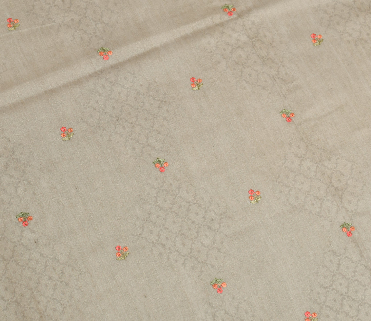 Sushila Vintage Gray Dupatta Pure Cotton Silk Printed & Embroidered Long Stole