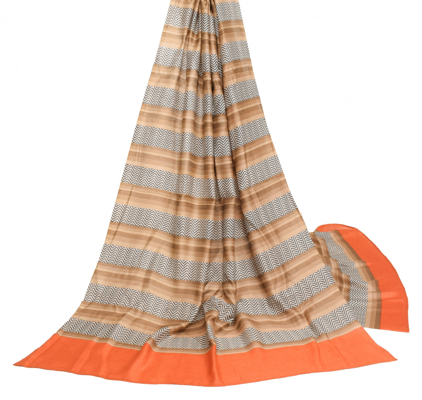 Sushila Vintage Pure Cotton Silk Dupatta Printed & Woven Stripes Soft Long Stole
