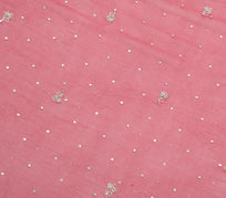 Sushila Vintage Dark Red Dupatta Pure Chiffon Silk Sequins Embellish Long Stole