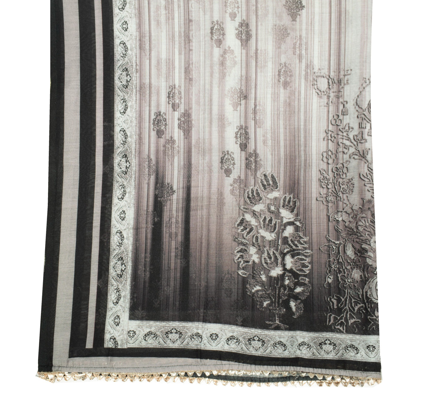 Sushila Vintage Digital Printed Dupatta Art Cotton Silk Floral Indian Long Stole