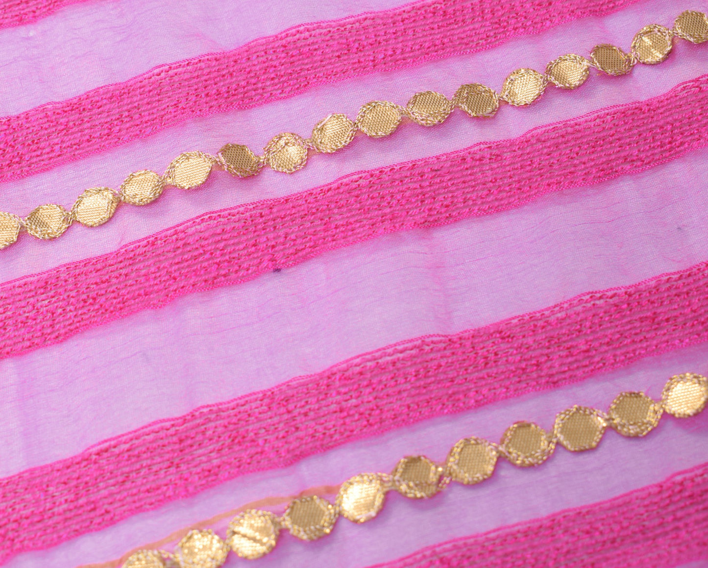 Sushila Vintage Dark Pink Dupatta Art Silk Woven & Gotta Patti Ethnic Long Stole