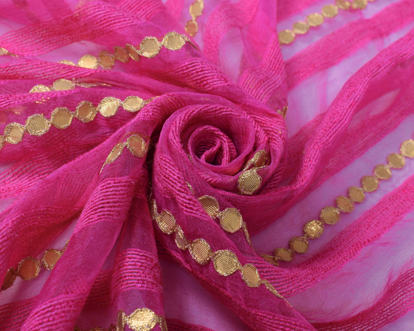 Sushila Vintage Dark Pink Dupatta Art Silk Woven & Gotta Patti Ethnic Long Stole