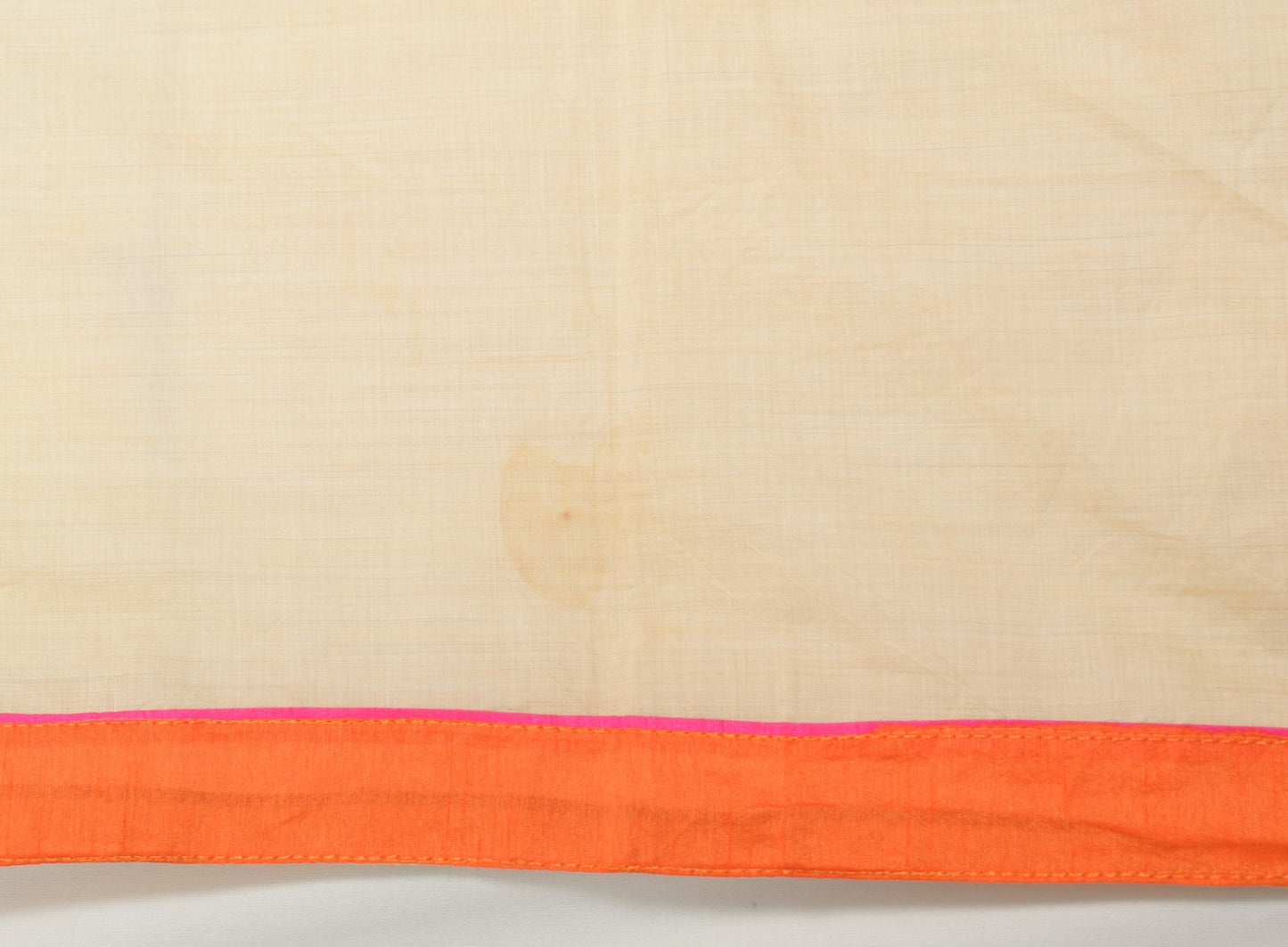Sushila Vintage Cream Dupatta Art Cotton Silk Leaves Embroidered Long Stole Wrap