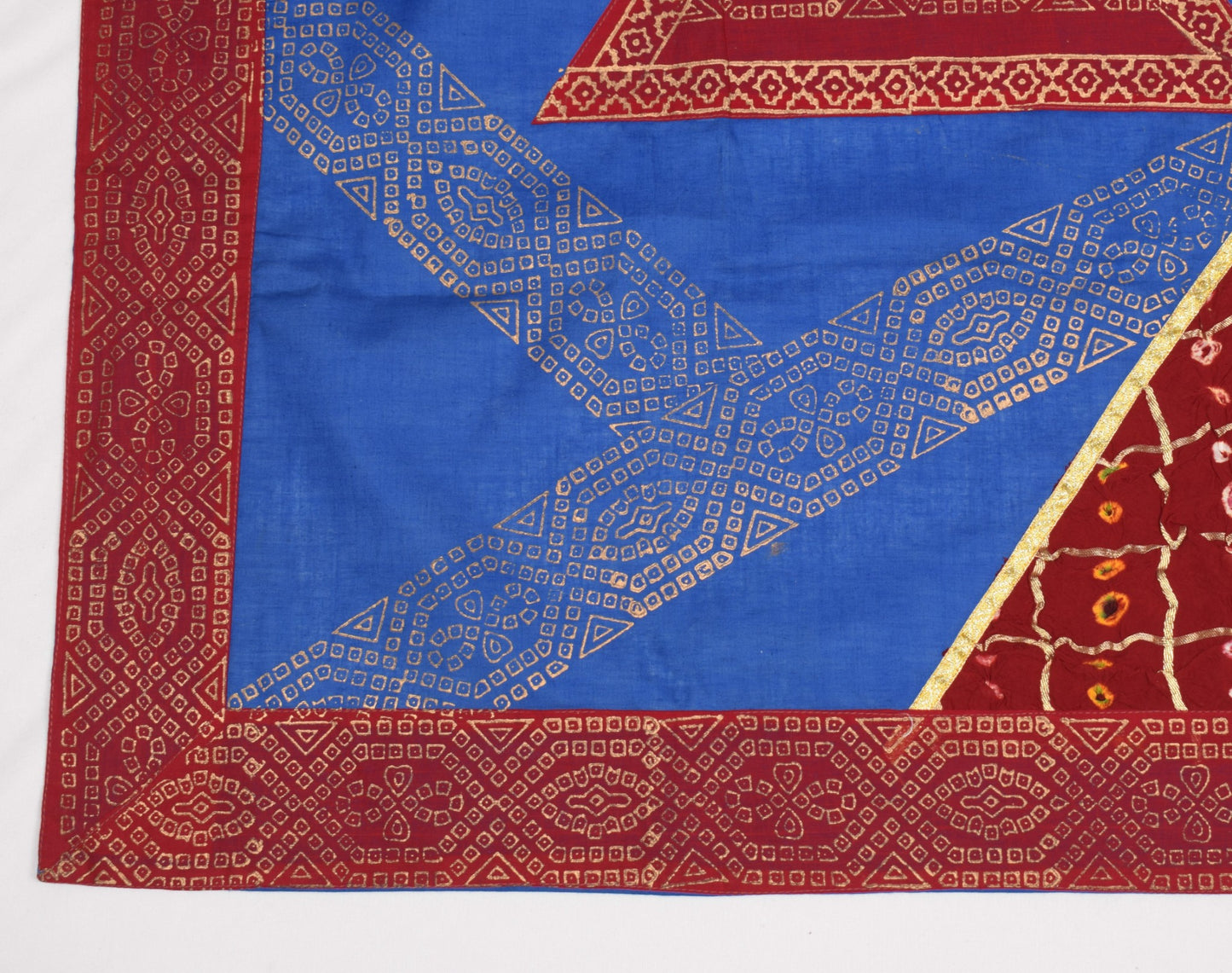 Sushila Vintage Blue Dupatta Pure Cotton Bandhani Printed Handmade Long Stole