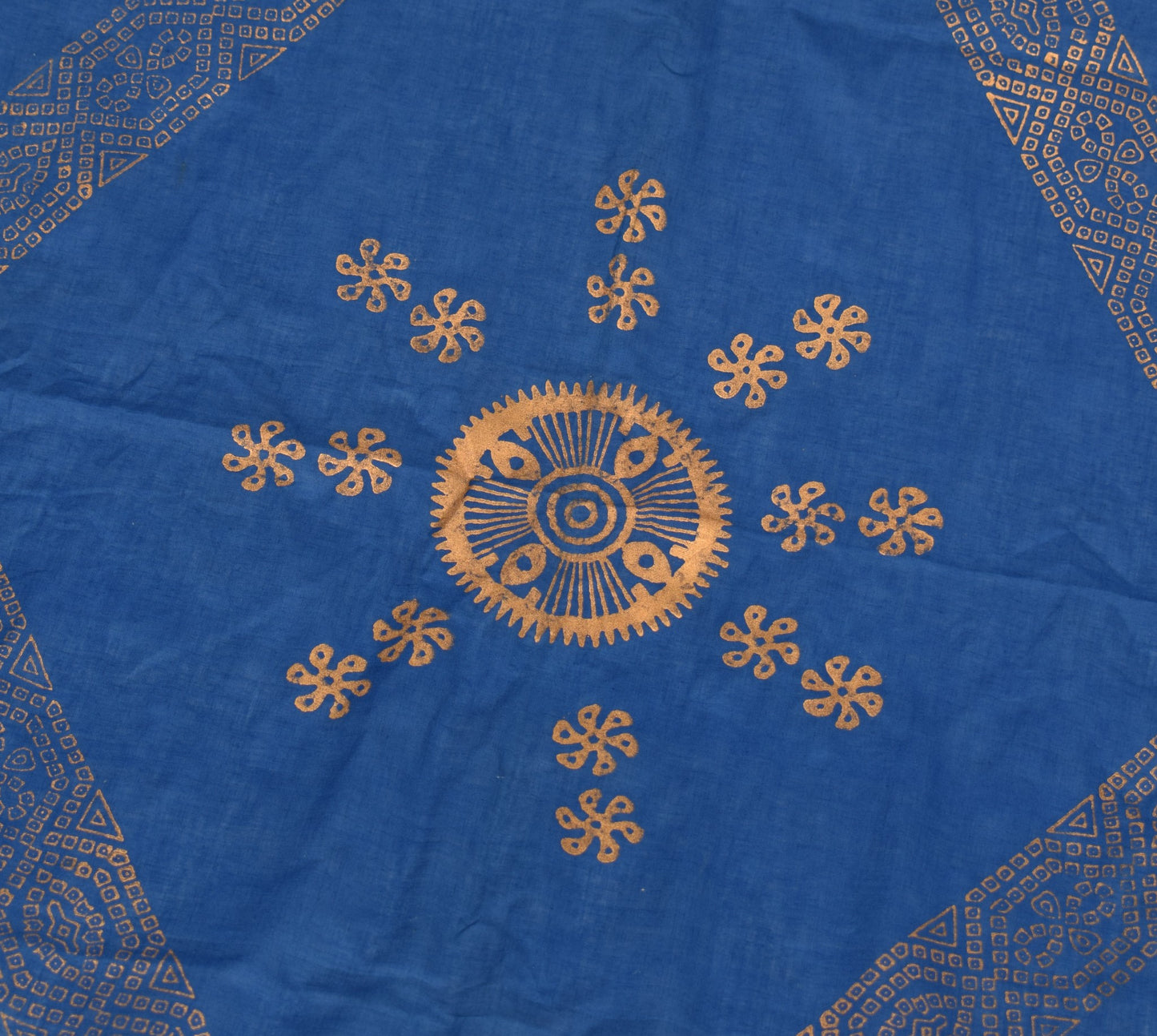 Sushila Vintage Blue Dupatta Pure Cotton Bandhani Printed Handmade Long Stole