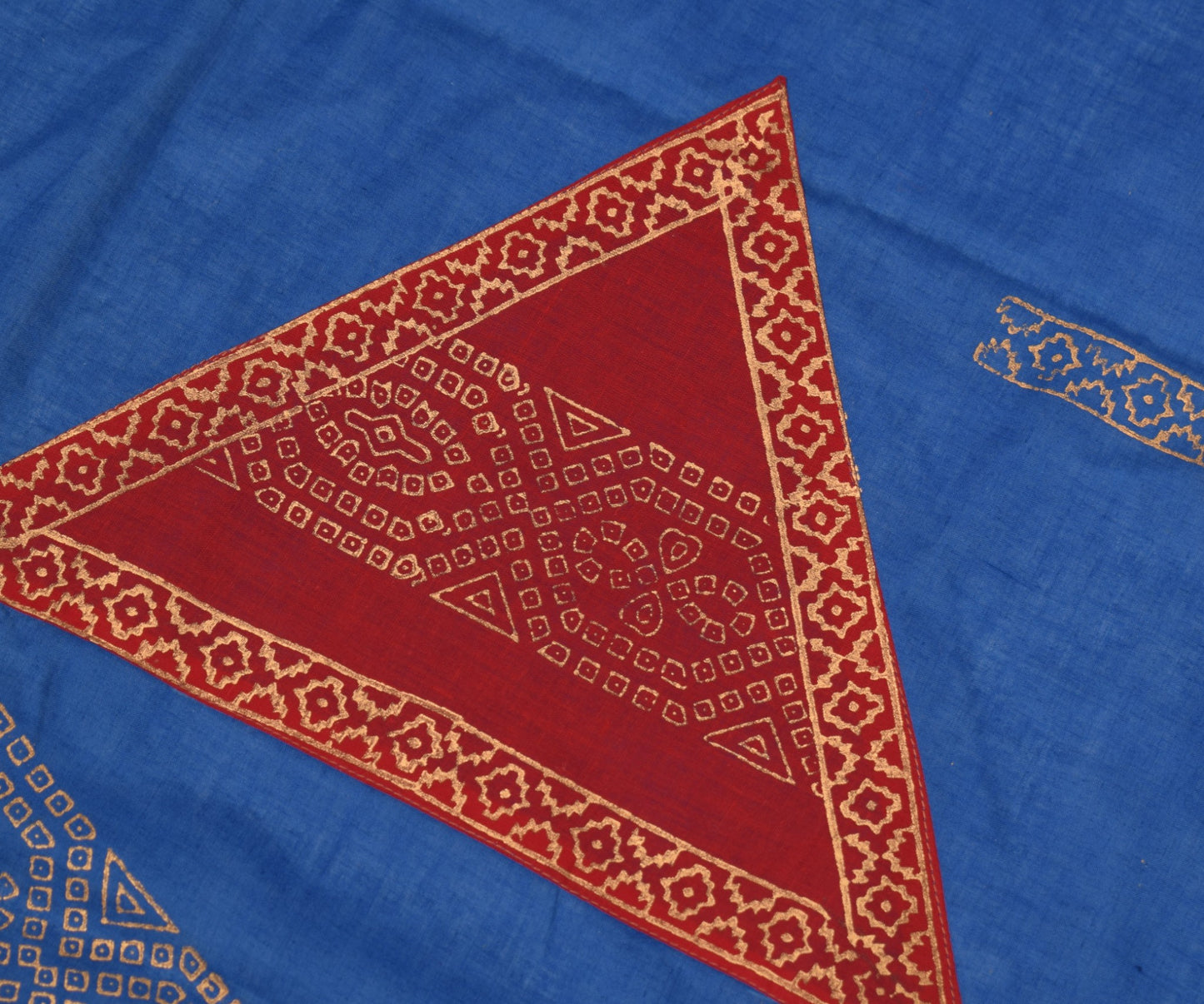 Sushila Vintage Blue Dupatta Pure Cotton Bandhani Printed Handmade Long Stole
