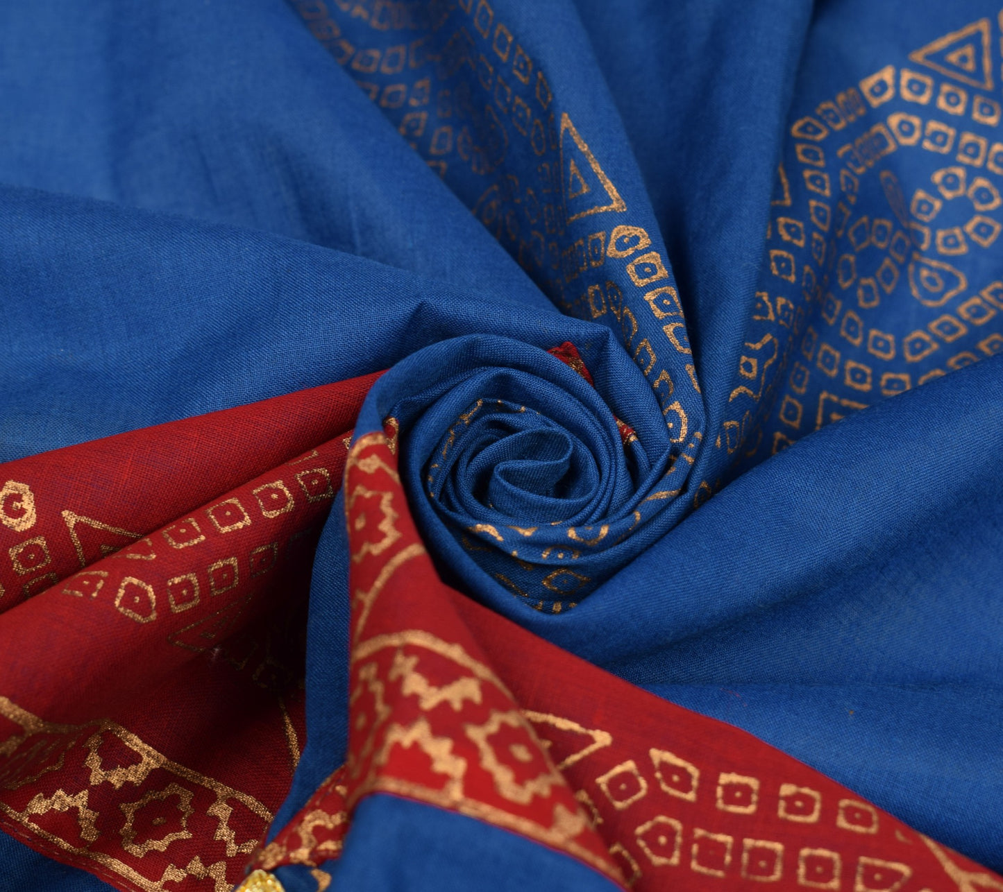 Sushila Vintage Blue Dupatta Pure Cotton Bandhani Printed Handmade Long Stole