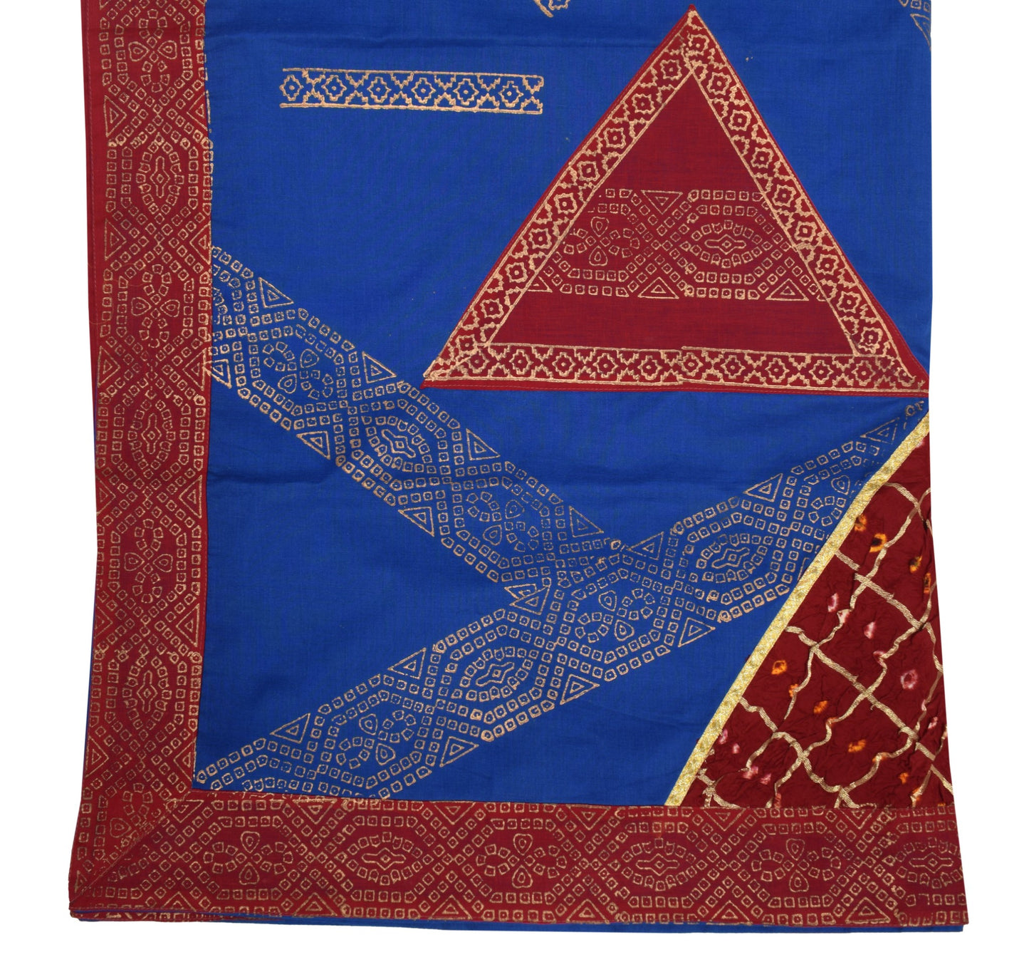 Sushila Vintage Blue Dupatta Pure Cotton Bandhani Printed Handmade Long Stole