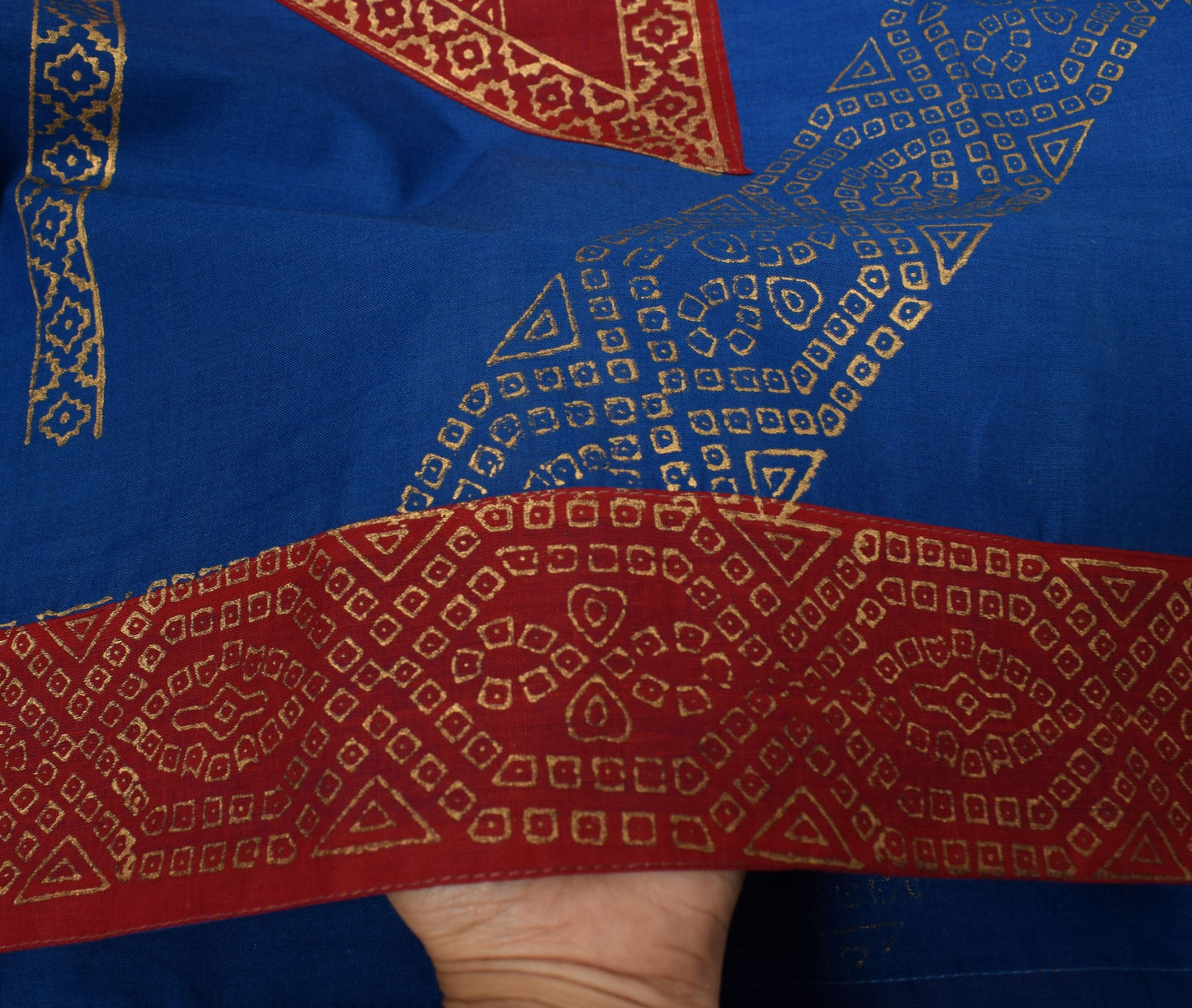 Sushila Vintage Blue Dupatta Pure Cotton Bandhani Printed Handmade Long Stole