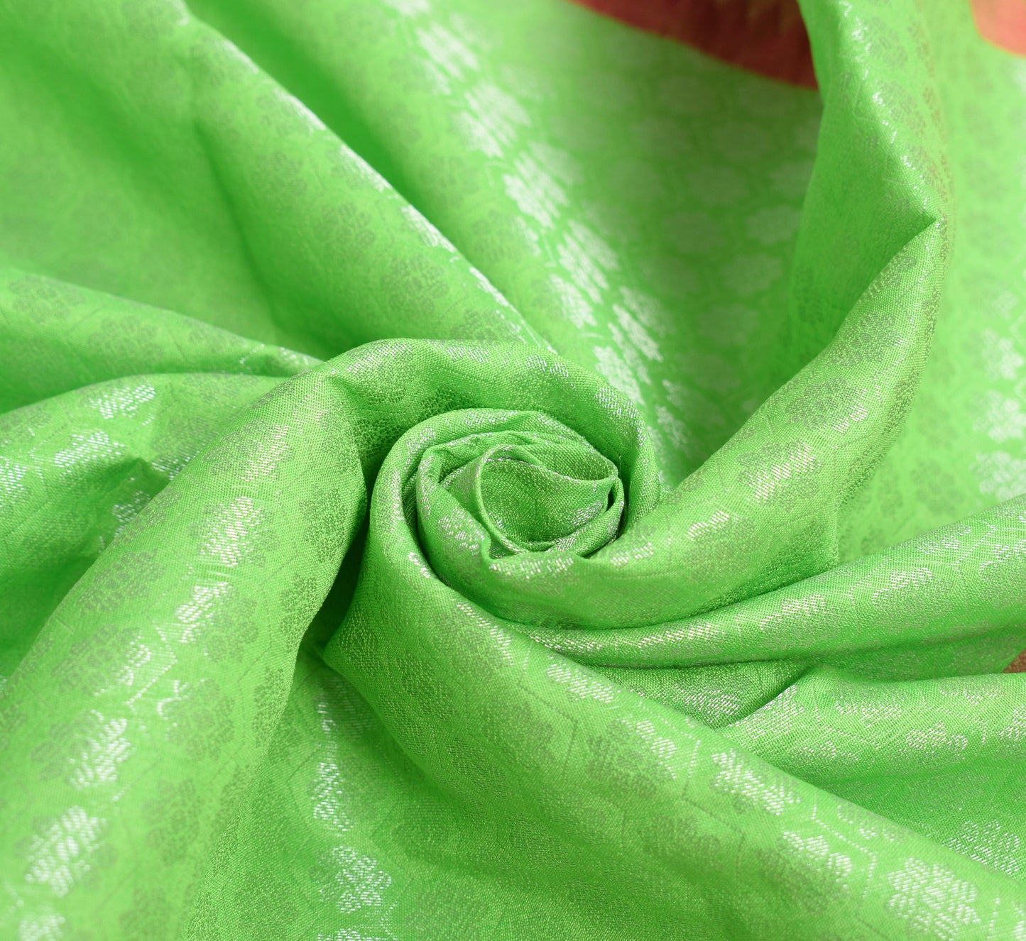 Sushila Vintage Parrot Green Dupatta Art Silk Zari Brocade Floral Indian Stole