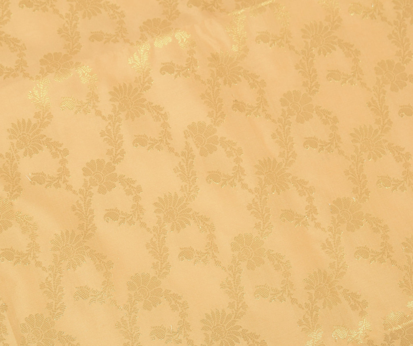 Sushila Vintage Beige Banarasi Dupatta Art Silk Zari Brocade Floral Long Stole