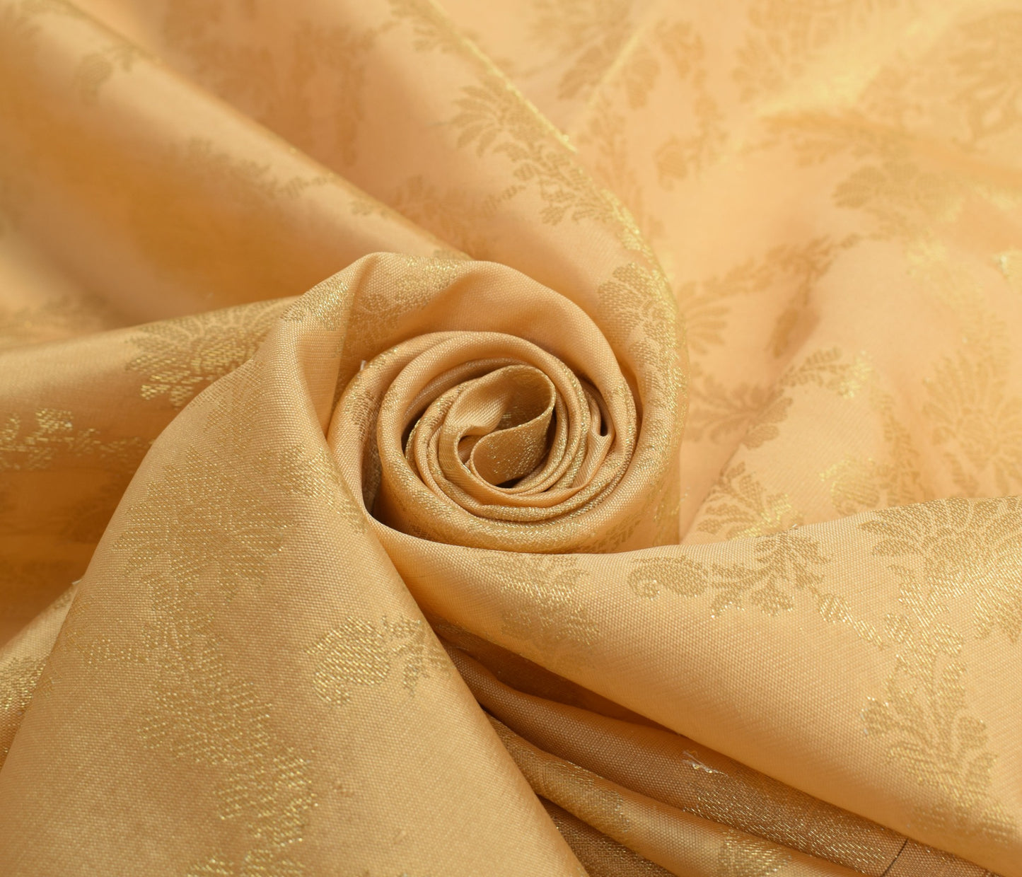 Sushila Vintage Beige Banarasi Dupatta Art Silk Zari Brocade Floral Long Stole