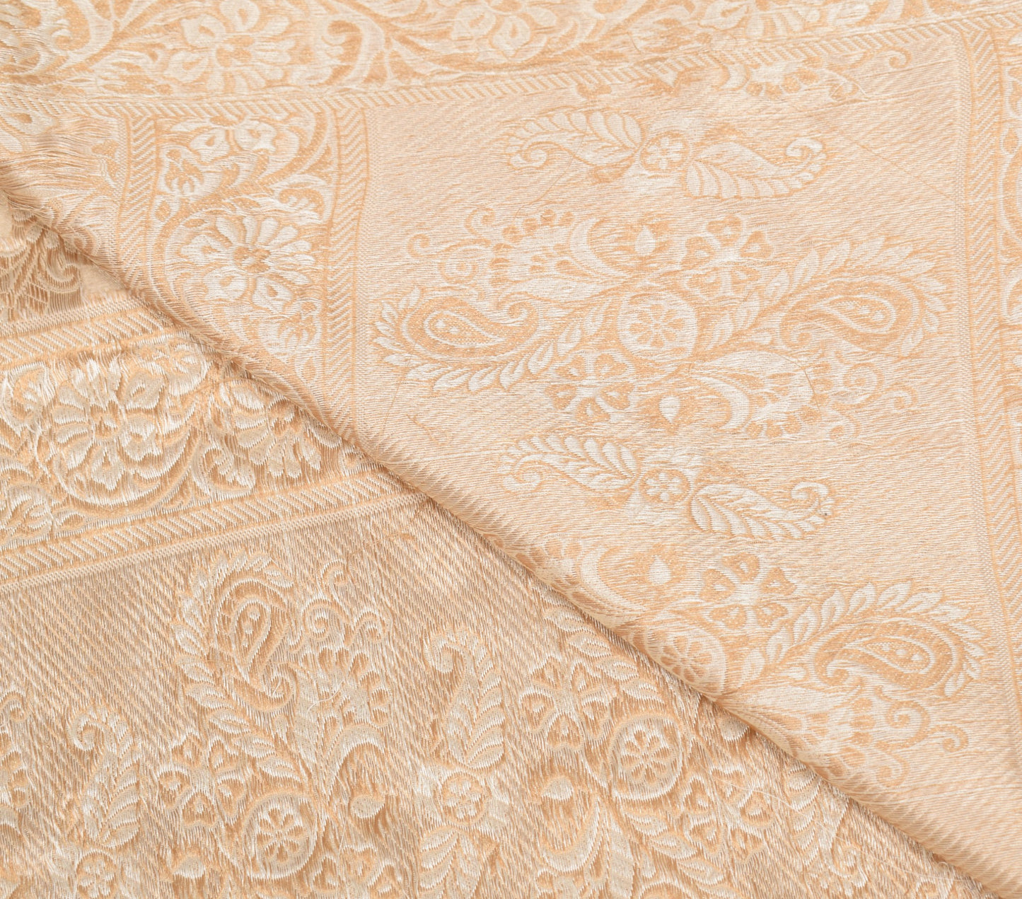 Sushila Vintage Resham Woven Dupatta Art Cotton Silk Cream Indian Long Stole