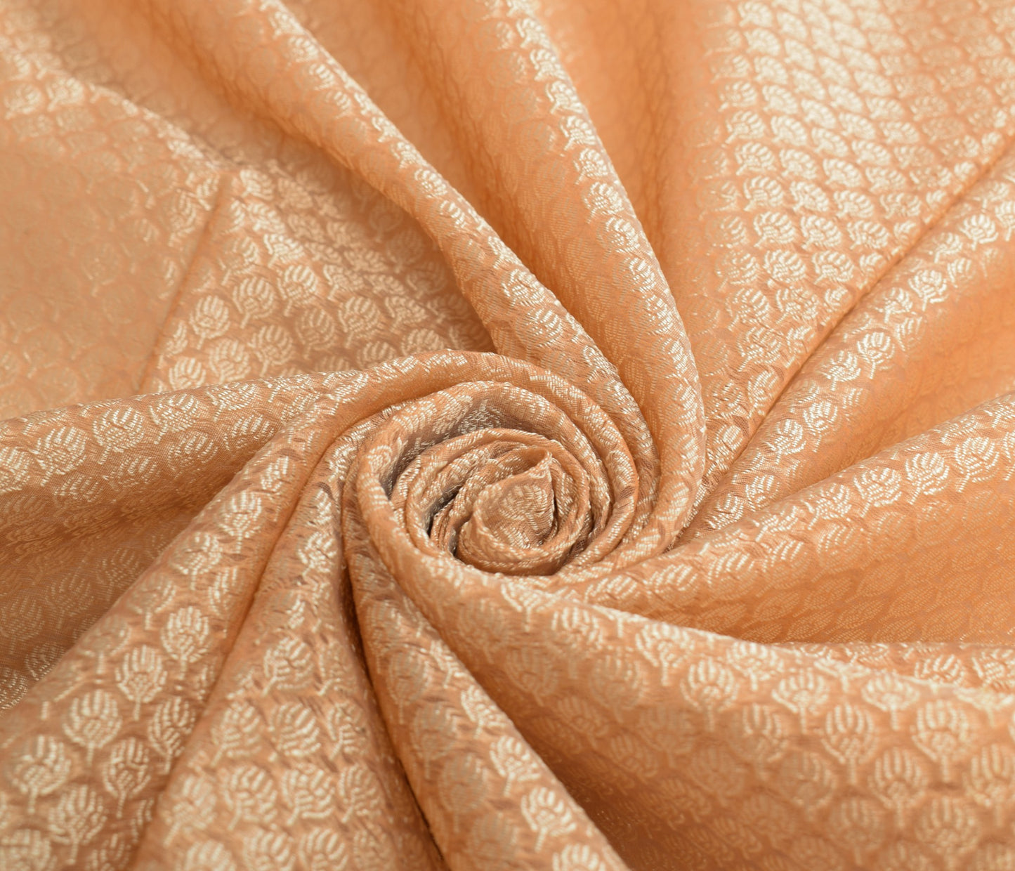 Sushila Vintage Peach Dupatta with Gray Border Art Silk Floral Woven Long Stole
