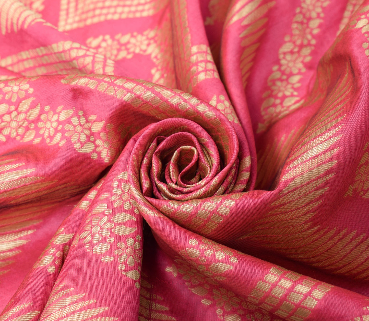 Sushila Vintage Banarasi Pink Dupatta Art Silk Resham Brocade Zig-Zag LongStole