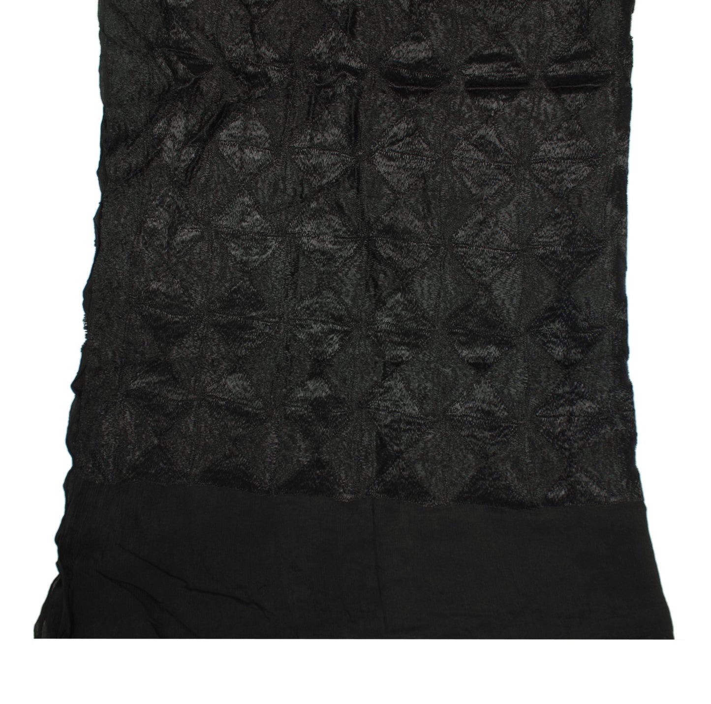 Sushila Vintage Phulkari Heavy Dupatta Pure chiffon Embroidered Black Long Stole