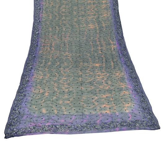 Sushila Vintage Tie-Dye Dupatta Glass Beads Sequins Embellish Georgette Stole