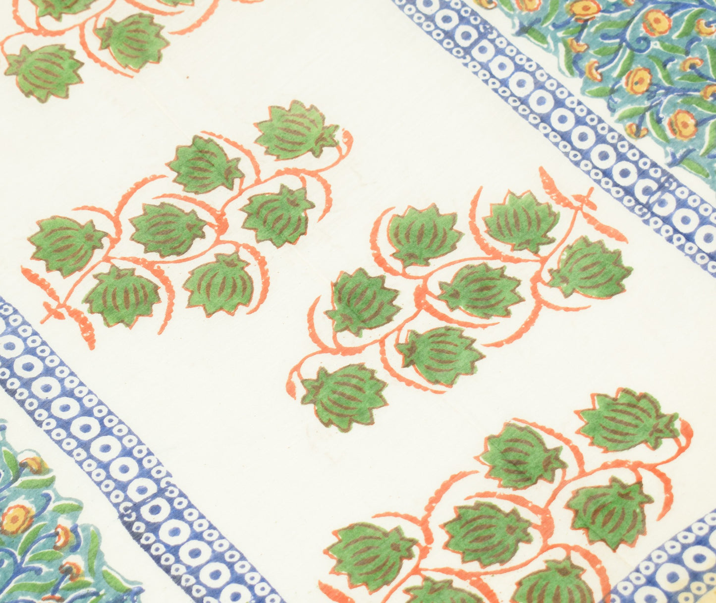 Sushila Vintage White Dupatta Pure Cotton Silk Hand Block Printed Long Stole