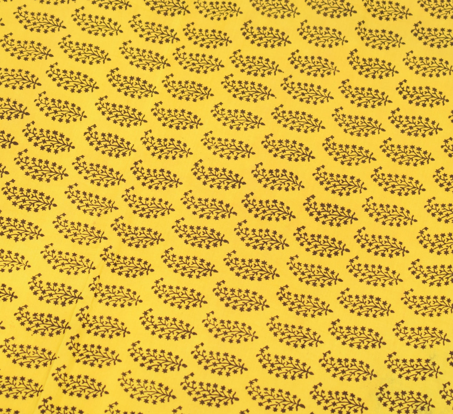 Sushila Vintage Hand Block Printed Dupatta Pure Cotton Yellow Soft Long Stole