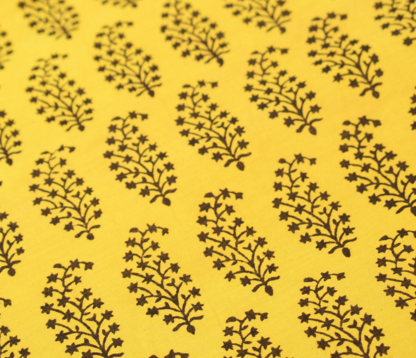 Sushila Vintage Hand Block Printed Dupatta Pure Cotton Yellow Soft Long Stole