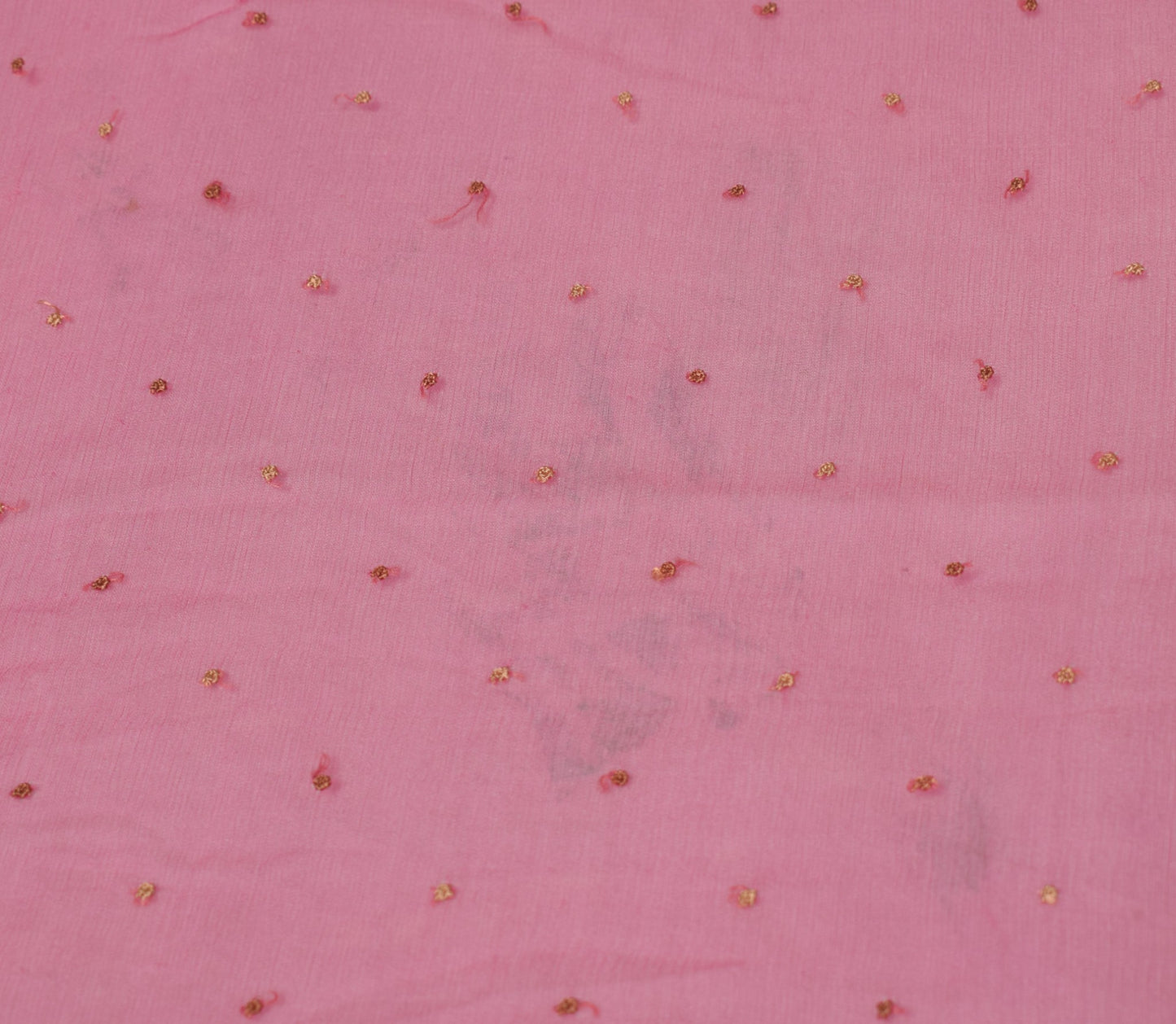 Sushila Vintage Pure Chiffon Silk Dupatta Pink Hand Embroidered Long Stole Wrap