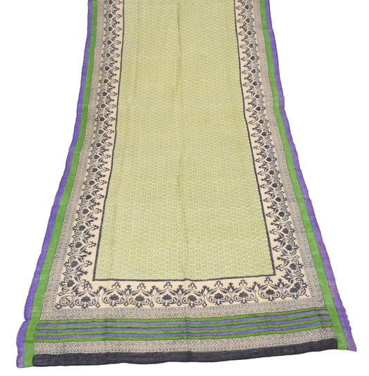 Sushila Vintage Cream Dupatta Pure Woolen Hand Block Printed Long Stole Shawl