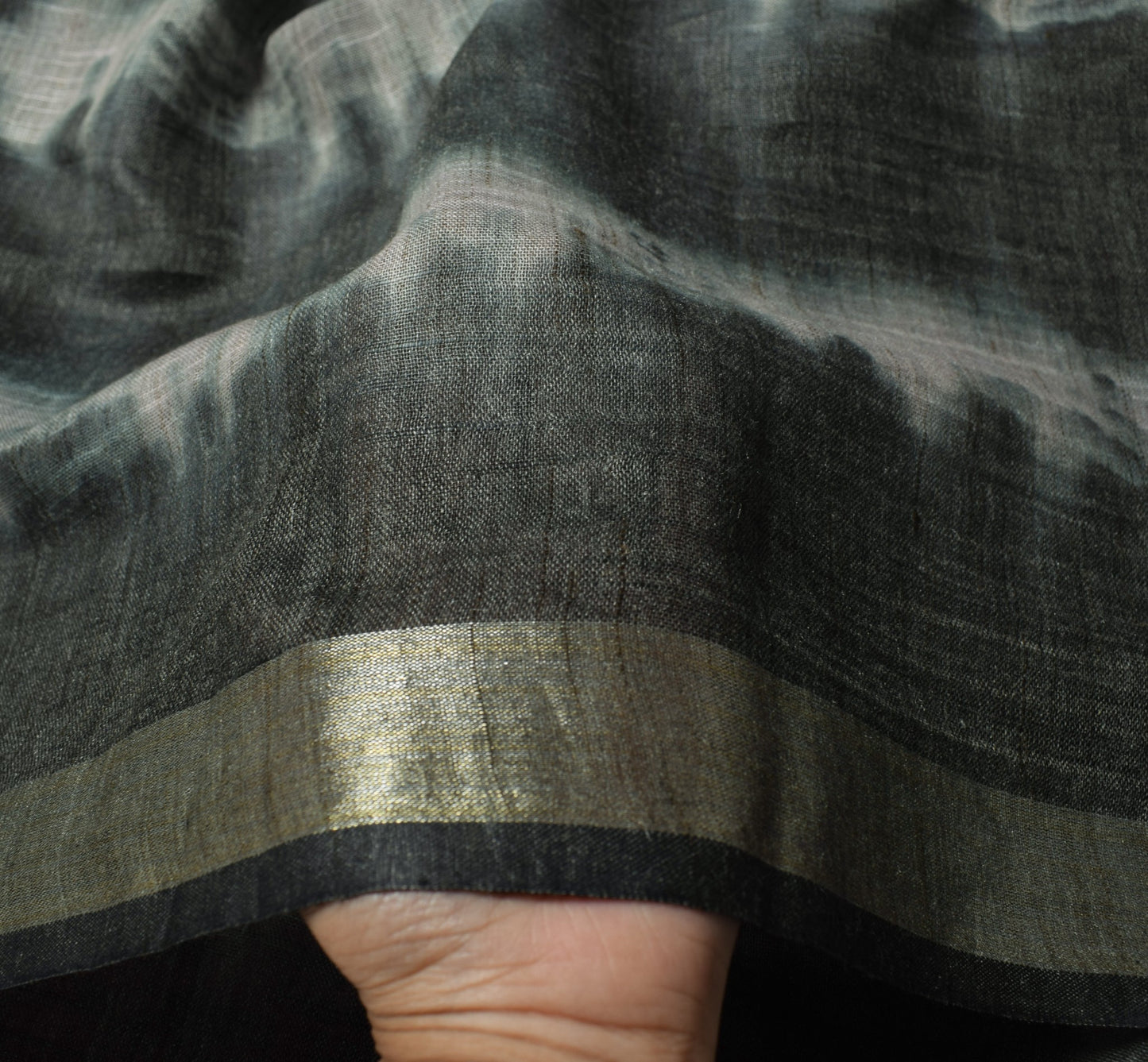 Sushila Vintage Tie-Dye Dupatta Pure Linen Stripes Printed & Woven Long Stole