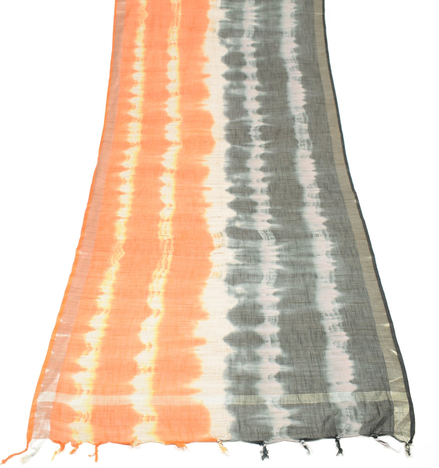 Sushila Vintage Tie-Dye Dupatta Pure Linen Stripes Printed & Woven Long Stole