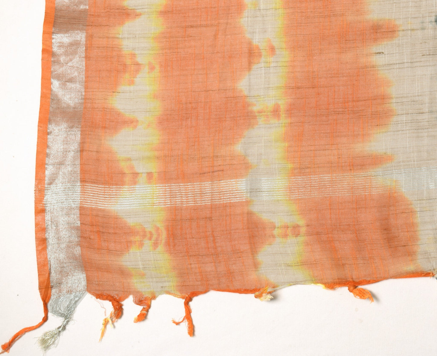 Sushila Vintage Tie-Dye Dupatta Pure Linen Stripes Printed & Woven Long Stole