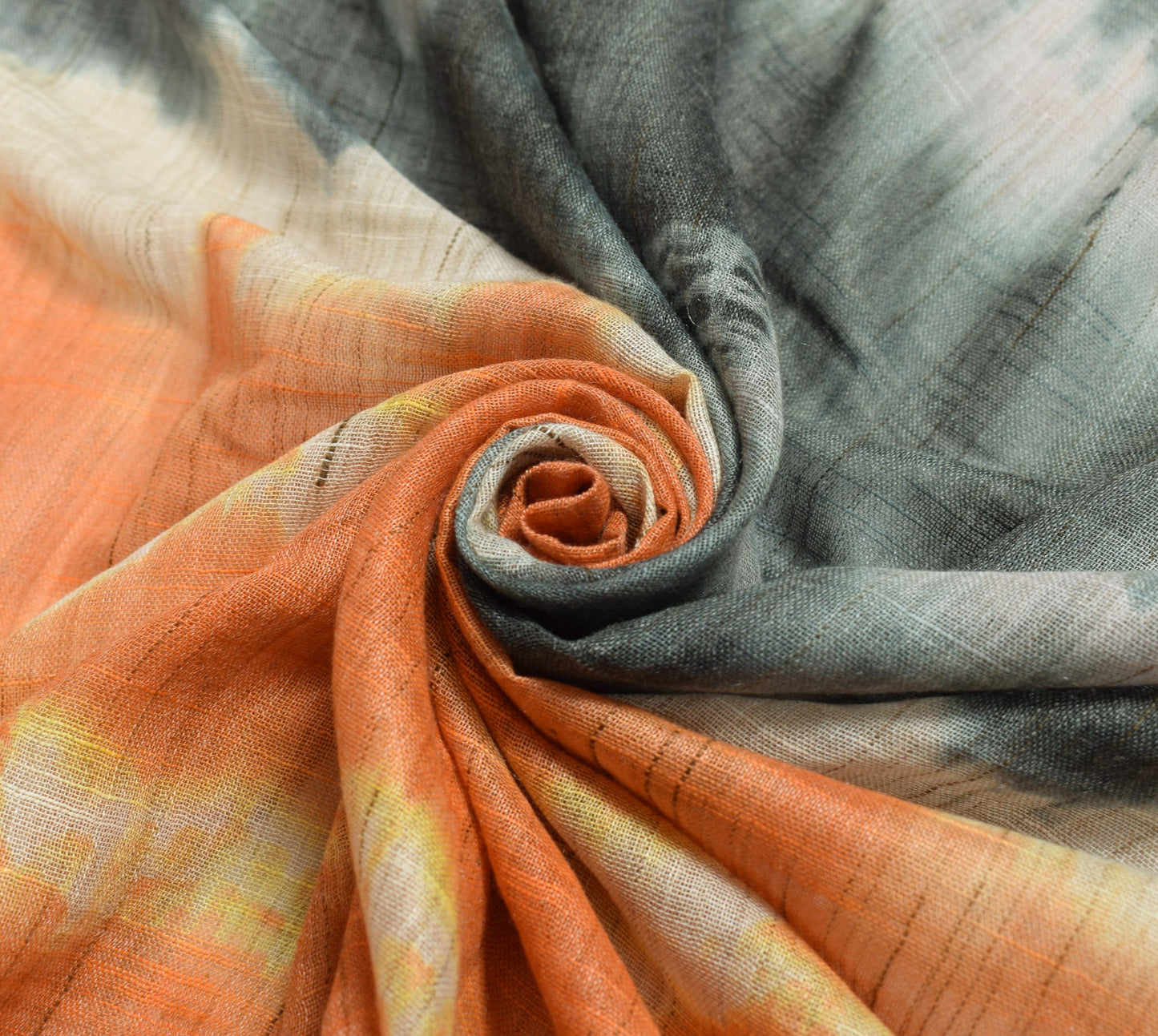 Sushila Vintage Tie-Dye Dupatta Pure Linen Stripes Printed & Woven Long Stole