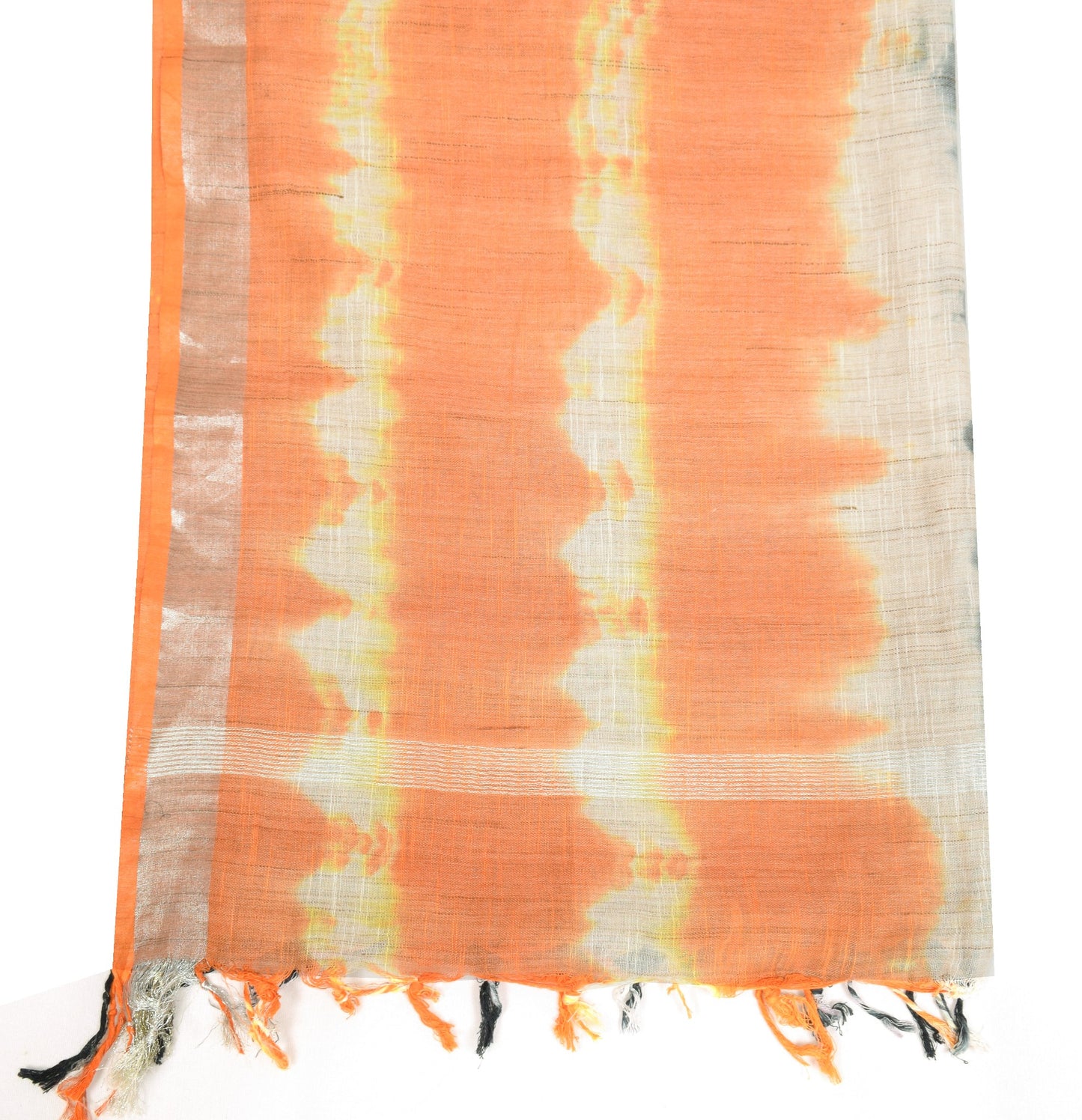 Sushila Vintage Tie-Dye Dupatta Pure Linen Stripes Printed & Woven Long Stole