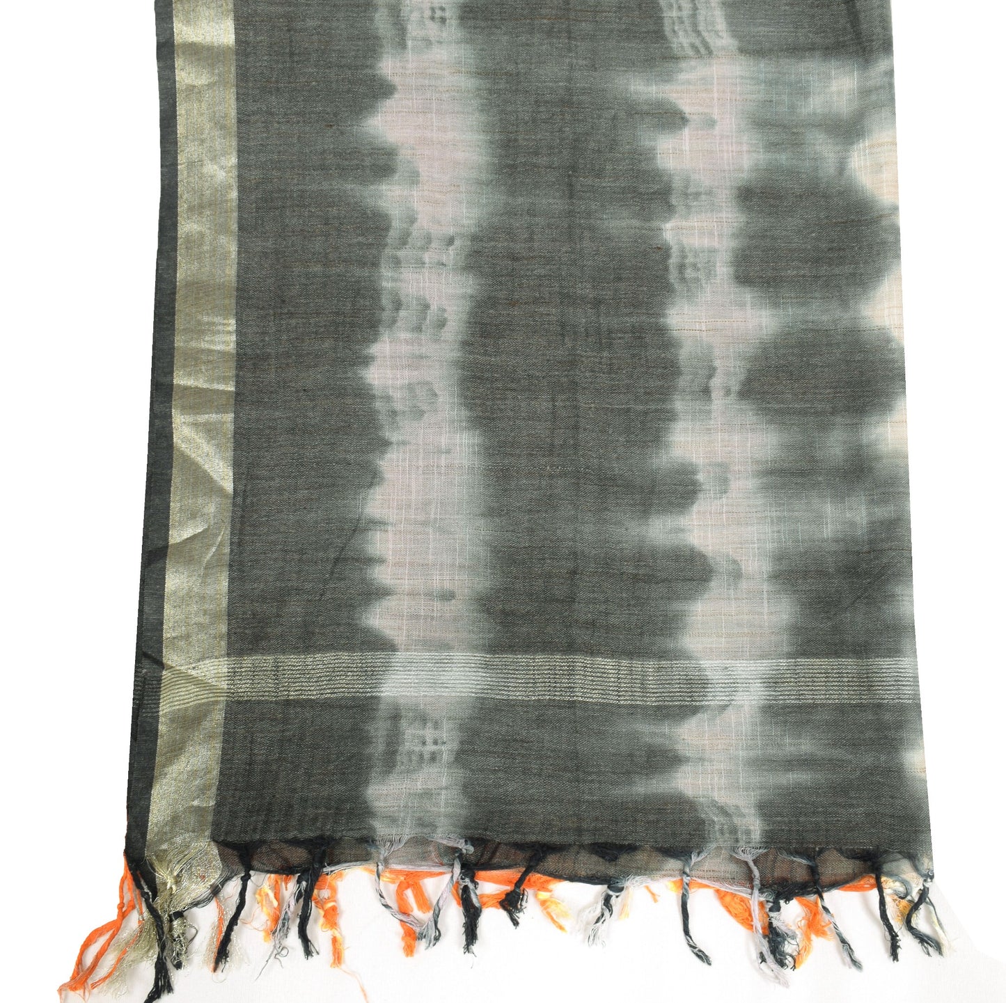 Sushila Vintage Tie-Dye Dupatta Pure Linen Stripes Printed & Woven Long Stole