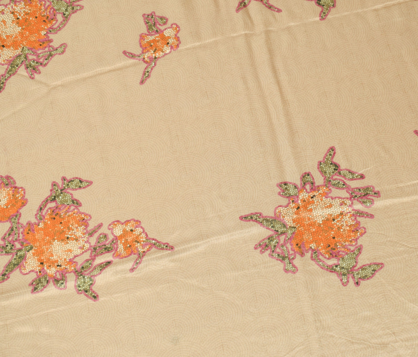 Sushila Vintage Pure Rayon Dupatta Printed Light Brown Soft & Smooth Long Stole