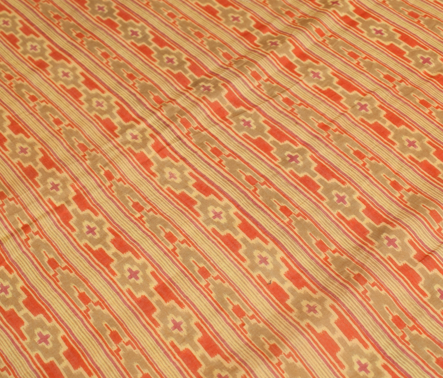 Sushila Vintage Yellow BRANDED Dupatta Hand Block Printed Pure Cotton Silk Stole