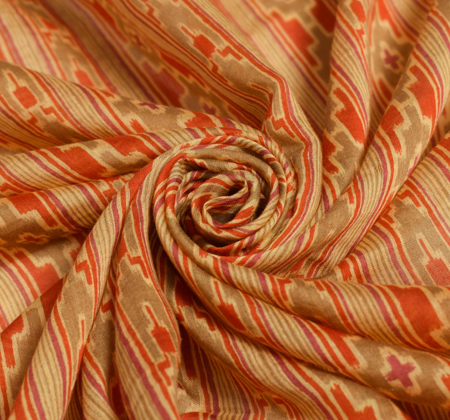 Sushila Vintage Yellow BRANDED Dupatta Hand Block Printed Pure Cotton Silk Stole