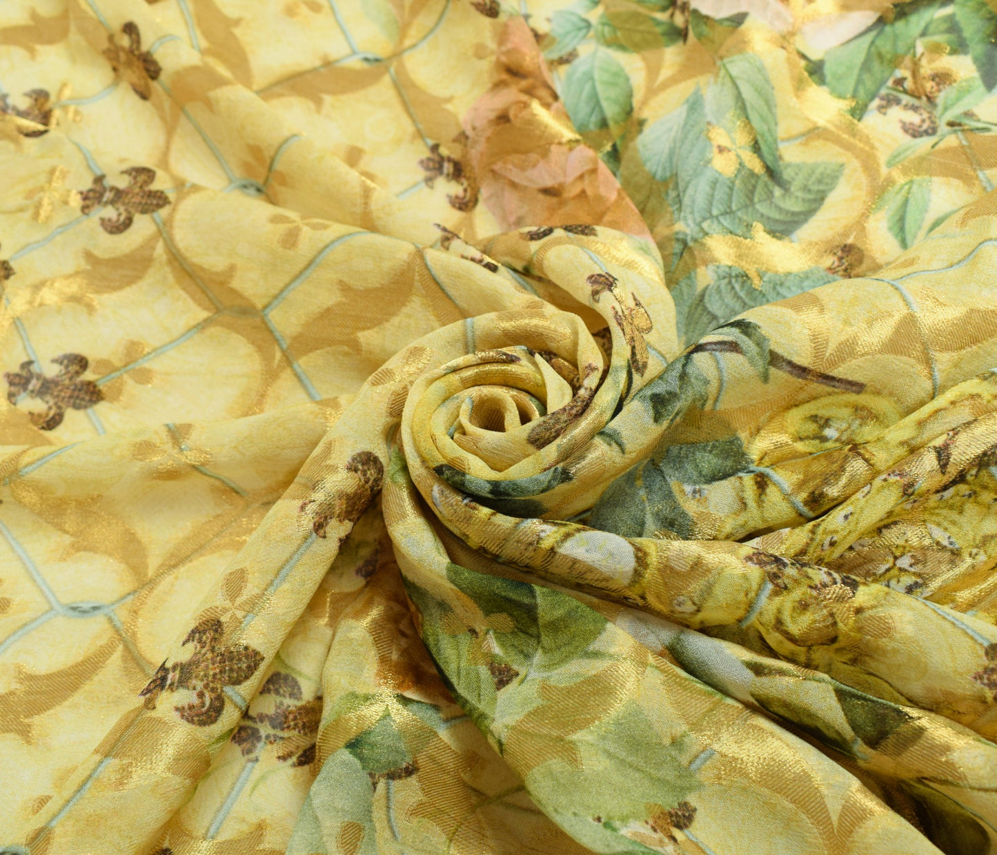 Sushila Vintage Yellow Dupatta Digital Printed Pure Georgette Silk Long Stole