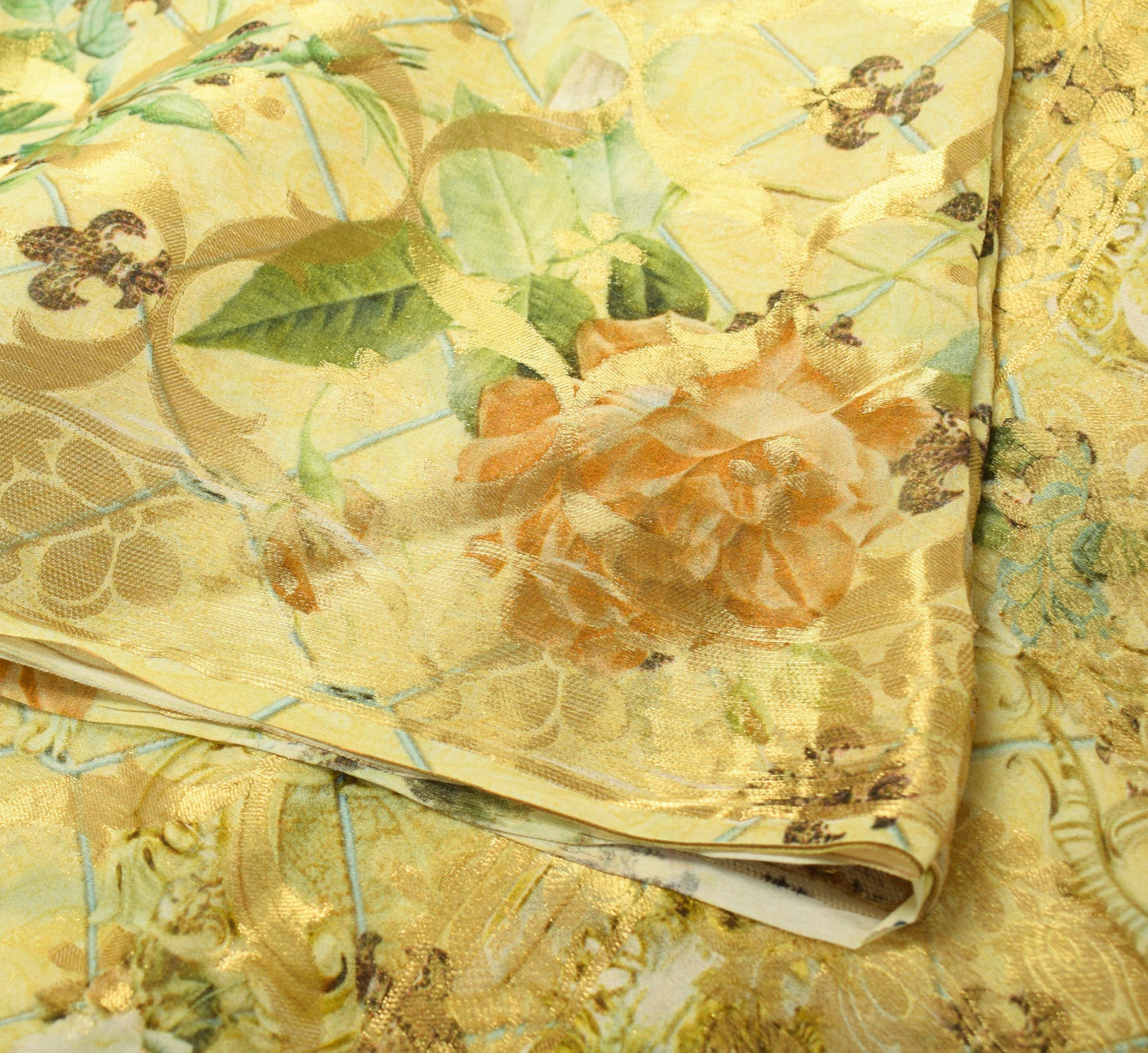 Sushila Vintage Yellow Dupatta Digital Printed Pure Georgette Silk Long Stole