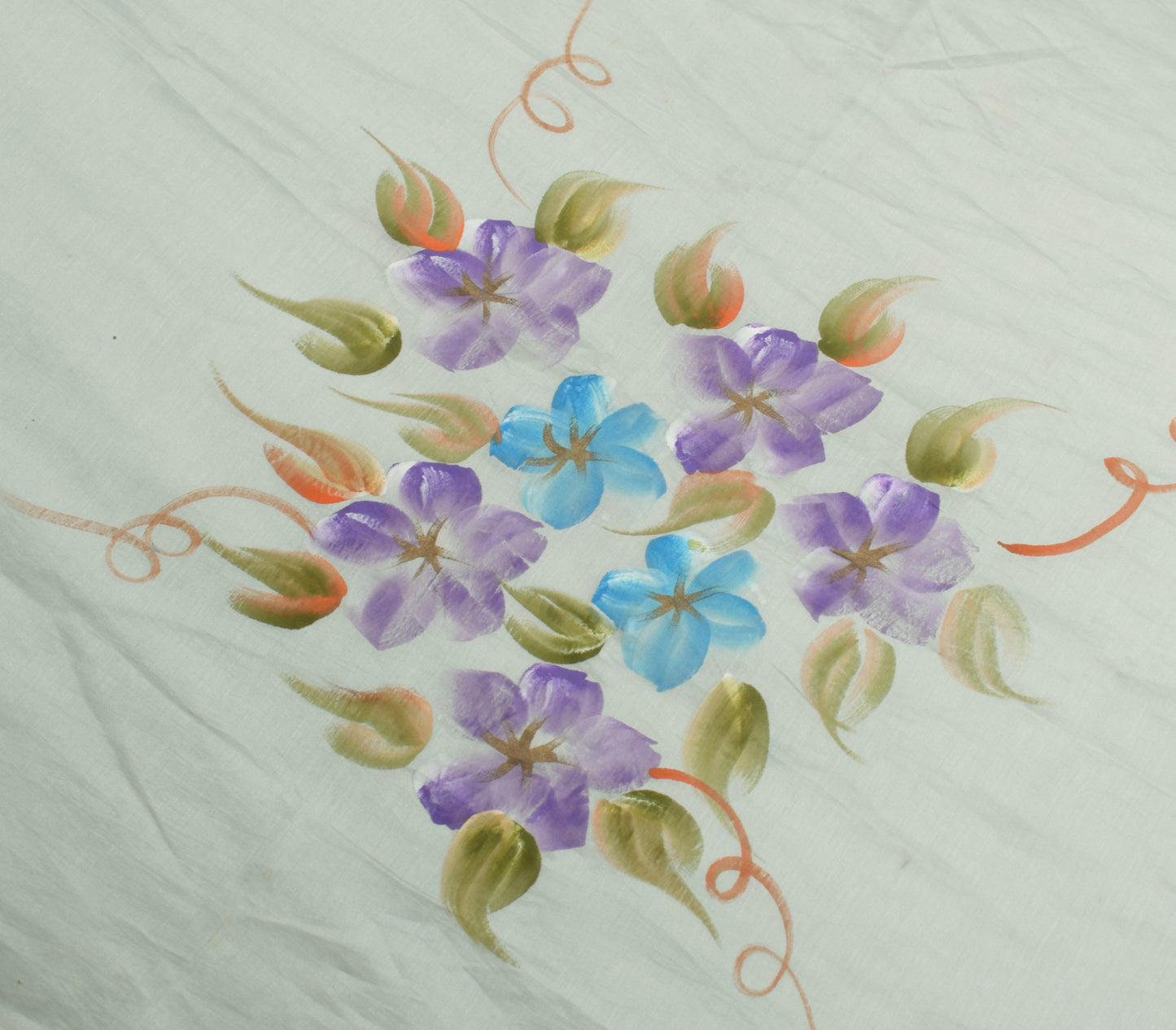 Sushila Vintage Floral Gray Dupatta Pure Cotton Silk Hand Printed Long Stole